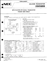 Datasheet 2SD999 производства NEC