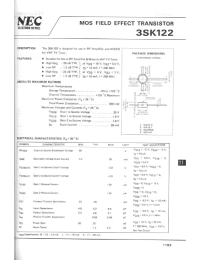 Datasheet 3SK122 производства NEC