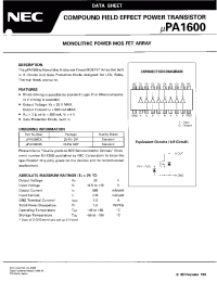 Datasheet UPA1600GS производства NEC