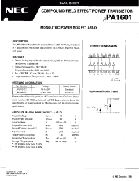 Datasheet UPA1601CX производства NEC