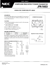 Datasheet UPA1603CX производства NEC