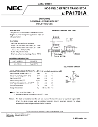 Datasheet UPA1701AG производства NEC