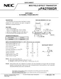Datasheet UPA2700GR производства NEC