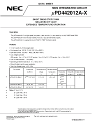 Datasheet UPD442012AGY-BC10X-MJH производства NEC
