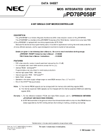 Datasheet UPD78P058FGC-3B9 производства NEC