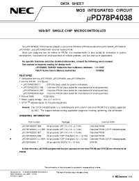Datasheet UPD78P4038GC-8BT производства NEC