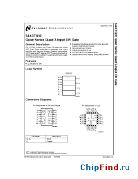 Datasheet 54ACTQ32DM-MLS производства National Semiconductor