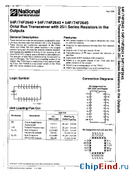 Datasheet 54F2640PCQR производства National Semiconductor
