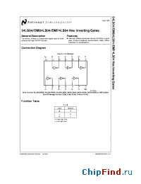 Datasheet 54LS04N производства National Semiconductor