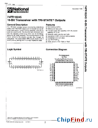 Datasheet 74FR16245 производства National Semiconductor