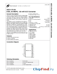 Datasheet ADC1175-50CIJMX manufacturer National Semiconductor