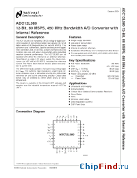 Datasheet ADC12L080CIVY manufacturer National Semiconductor