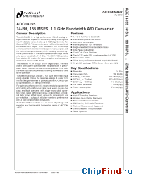 Datasheet ADC14155CISQ manufacturer National Semiconductor