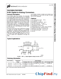Datasheet DAC0800LC производства National Semiconductor