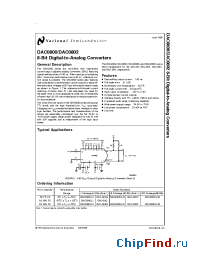 Datasheet DAC0800LCM производства National Semiconductor