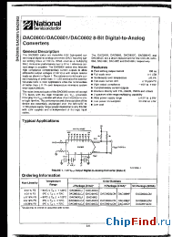 Datasheet DAC800 производства National Semiconductor