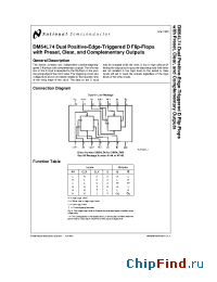 Datasheet DM54L74W производства National Semiconductor