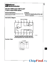 Datasheet DM54LS27 производства National Semiconductor