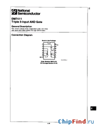 Datasheet DM7411 производства National Semiconductor