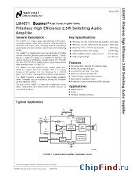 Datasheet LM4671ITLX manufacturer National Semiconductor