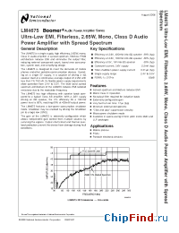 Datasheet LM4675TL manufacturer National Semiconductor