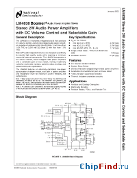 Datasheet LM4838 manufacturer National Semiconductor