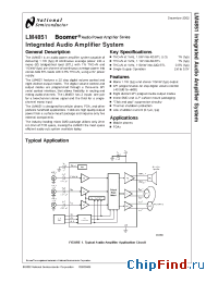Datasheet LM4851ITLX manufacturer National Semiconductor