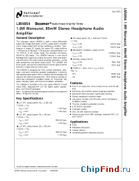 Datasheet LM4854MT manufacturer National Semiconductor