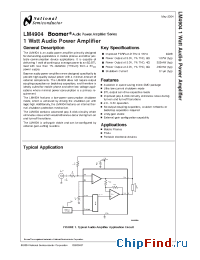 Datasheet LM4904 manufacturer National Semiconductor