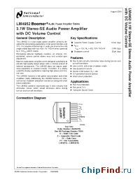 Datasheet LM4952TSX manufacturer National Semiconductor