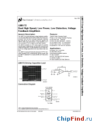 Datasheet LM6172AMWG-QML manufacturer National Semiconductor