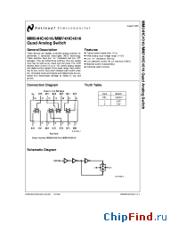 Datasheet MM54HC4016J manufacturer National Semiconductor