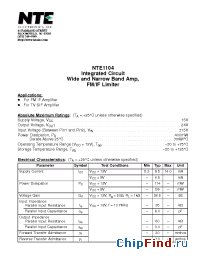 Datasheet NTE1104 производства NTE