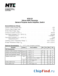 Datasheet NTE123 производства NTE
