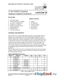Datasheet nAD1260-25 manufacturer Nordic VLSI