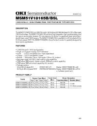 Datasheet MSM51V18165B-70TS-K manufacturer OKI
