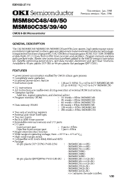 Datasheet MSM80C39 manufacturer OKI