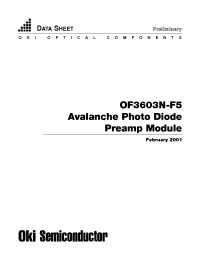 Datasheet OF3603N-F5 manufacturer OKI