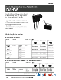 Datasheet D2HW-BR221M manufacturer Omron