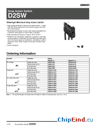 Datasheet D2SW-01L2DS manufacturer Omron
