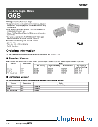 Datasheet G6S-2GDC5 manufacturer Omron