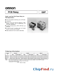 Datasheet G8P-1111P-BI-US12DC производства Omron