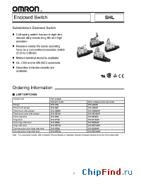 Datasheet SHL-Q2255 manufacturer Omron
