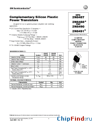Datasheet 2N6487 производства ON Semiconductor
