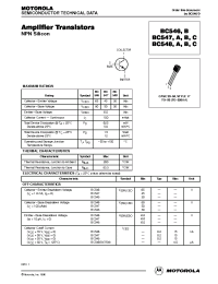 Datasheet BC547A manufacturer ON Semiconductor