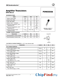 Datasheet P2N2222AZL1 manufacturer ON Semiconductor