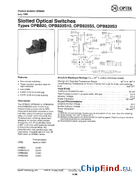 Datasheet OPB820 производства OPTEK