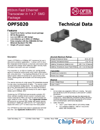 Datasheet OPF5020 производства OPTEK