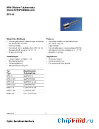Datasheet BPX43-2/-3 производства OSRAM