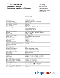 Datasheet OT20/230-240/24 производства OSRAM